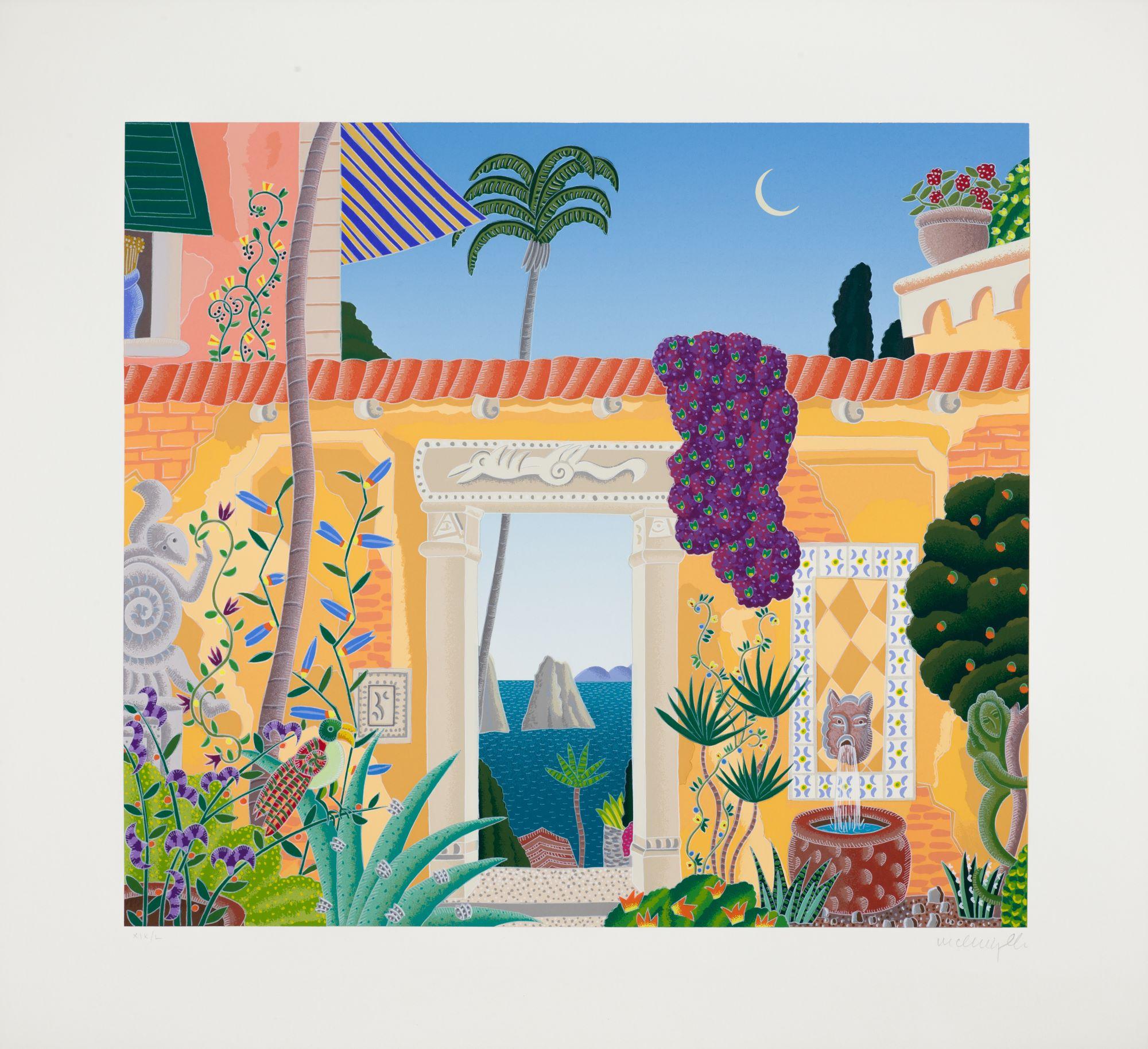 Thomas McKnight Landscape Print - Sorrento Courtyard (Amalfi Coast)