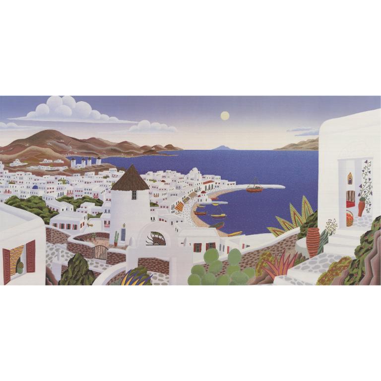 'Mykonos Harbor' - Contemporary Print by Thomas McKnight