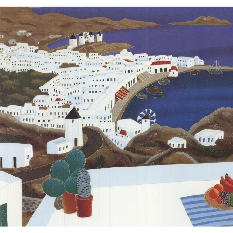 Thomas McKnight 'Mykonos Rooftops' 1992- Offset Lithograph 2
