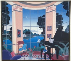 Thomas Mcknight Yellow Music Room Lithograph , Framed