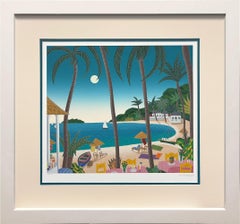 Tropical Paradise Serigraph, Signed, Screen Print, Framed, 1990s