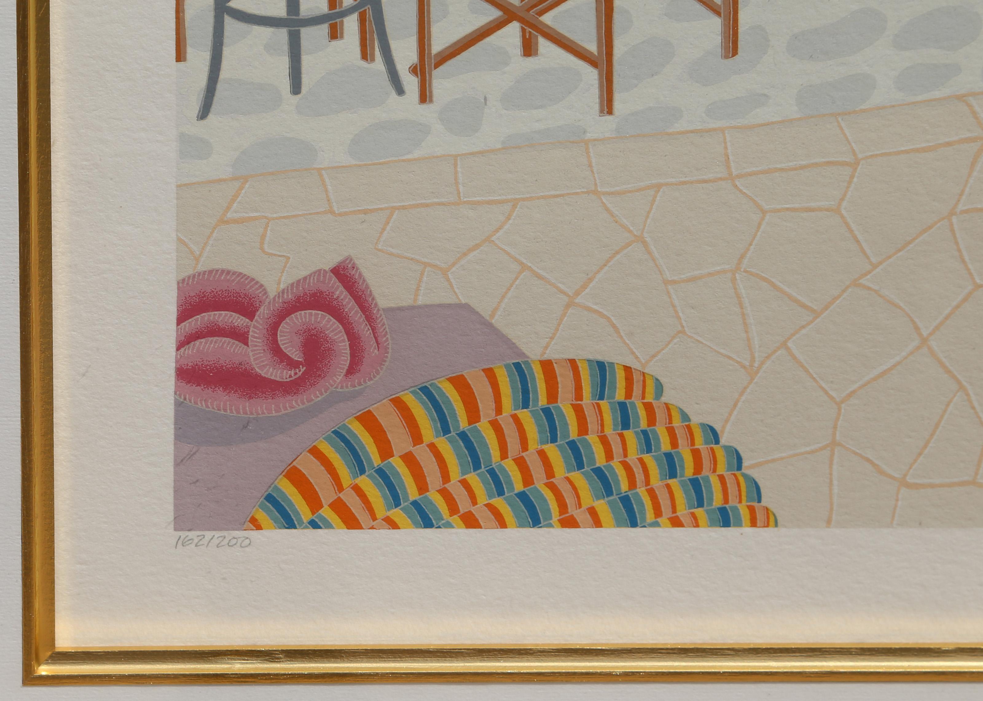 Bahía de Troulos, Mykonos - Serigrafía Pop Art de Thomas McKnight en venta 1