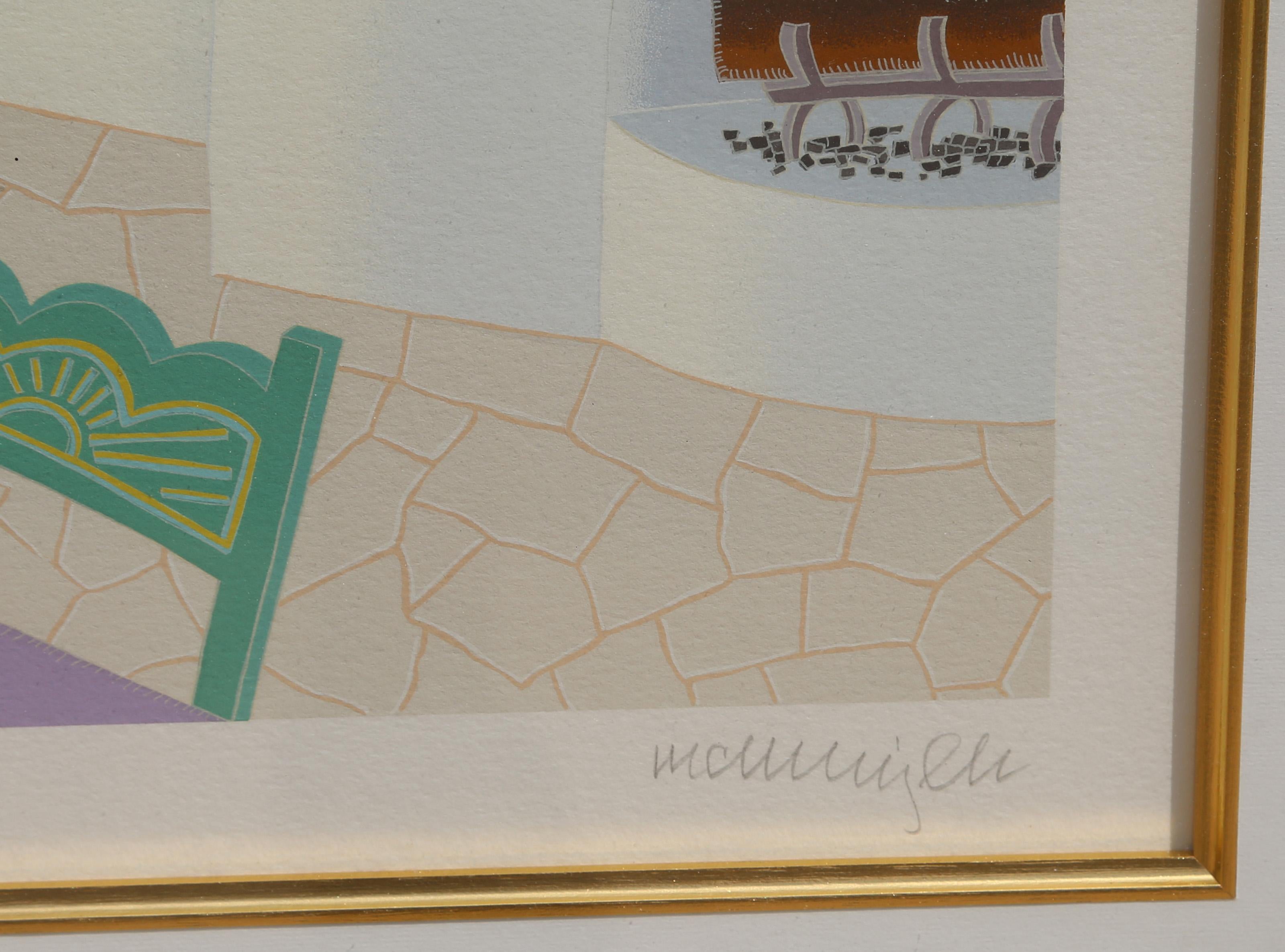 Bahía de Troulos, Mykonos - Serigrafía Pop Art de Thomas McKnight en venta 2