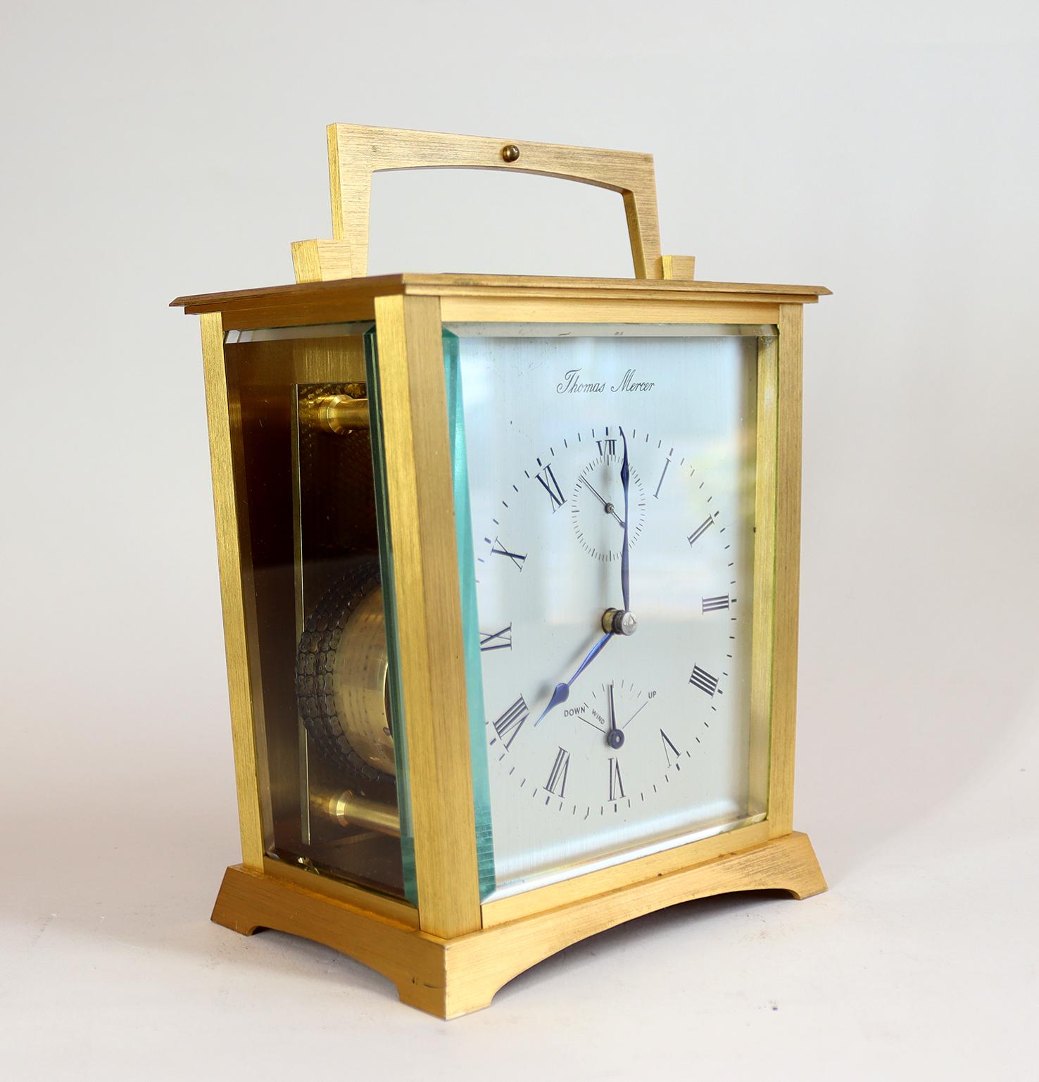 Thomas Mercer Chronometer Carriage Timepiece In Good Condition For Sale In Amersham, GB