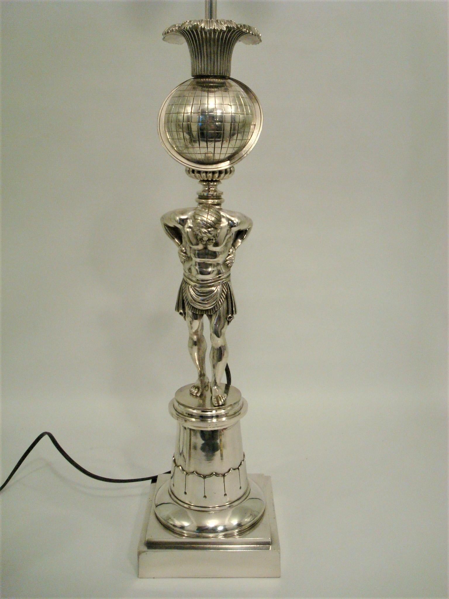 Thomas Messenger and Sons 'Atlas' Base per lampada in bronzo scolpito, Inghilterra, circa 1835 in vendita 7
