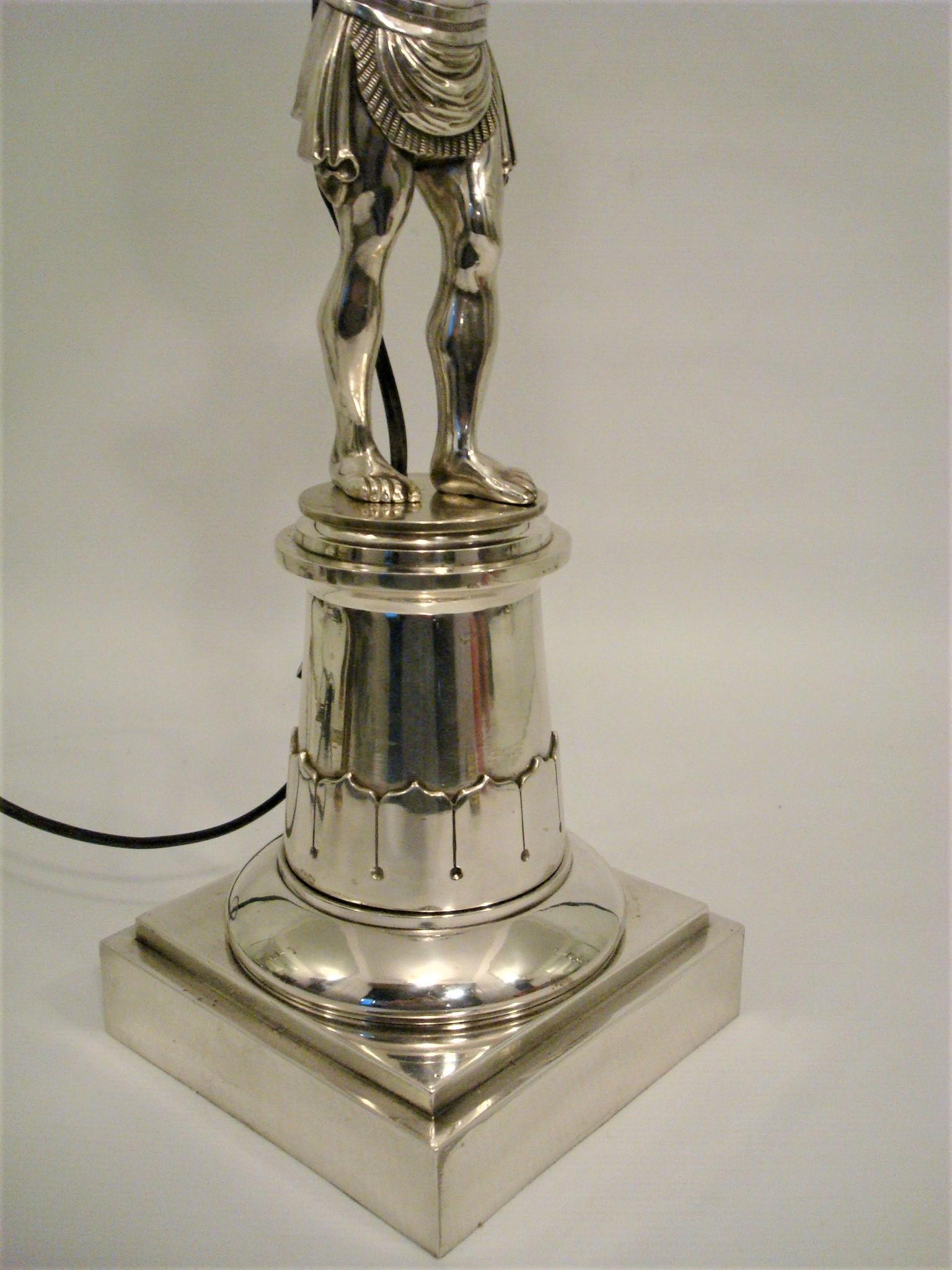 Thomas Messenger and Sons 'Atlas' Sculpture Bronze Lamp Base, England circa 1835 For Sale 2