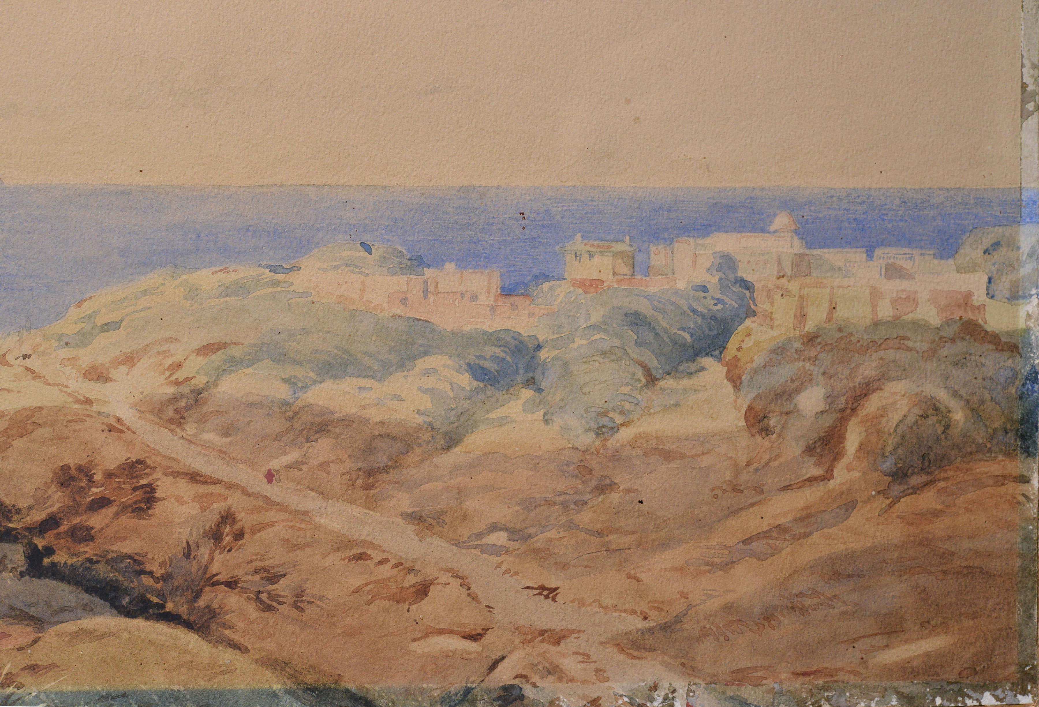 Vue panoramique de la baie de Naples Aquarelle du 19e siècle de Richardson RWS en vente 4