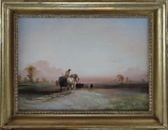 Original Öl auf Leinwand von Thomas Miles Richardson, "Rückkehr von der Arbeit".