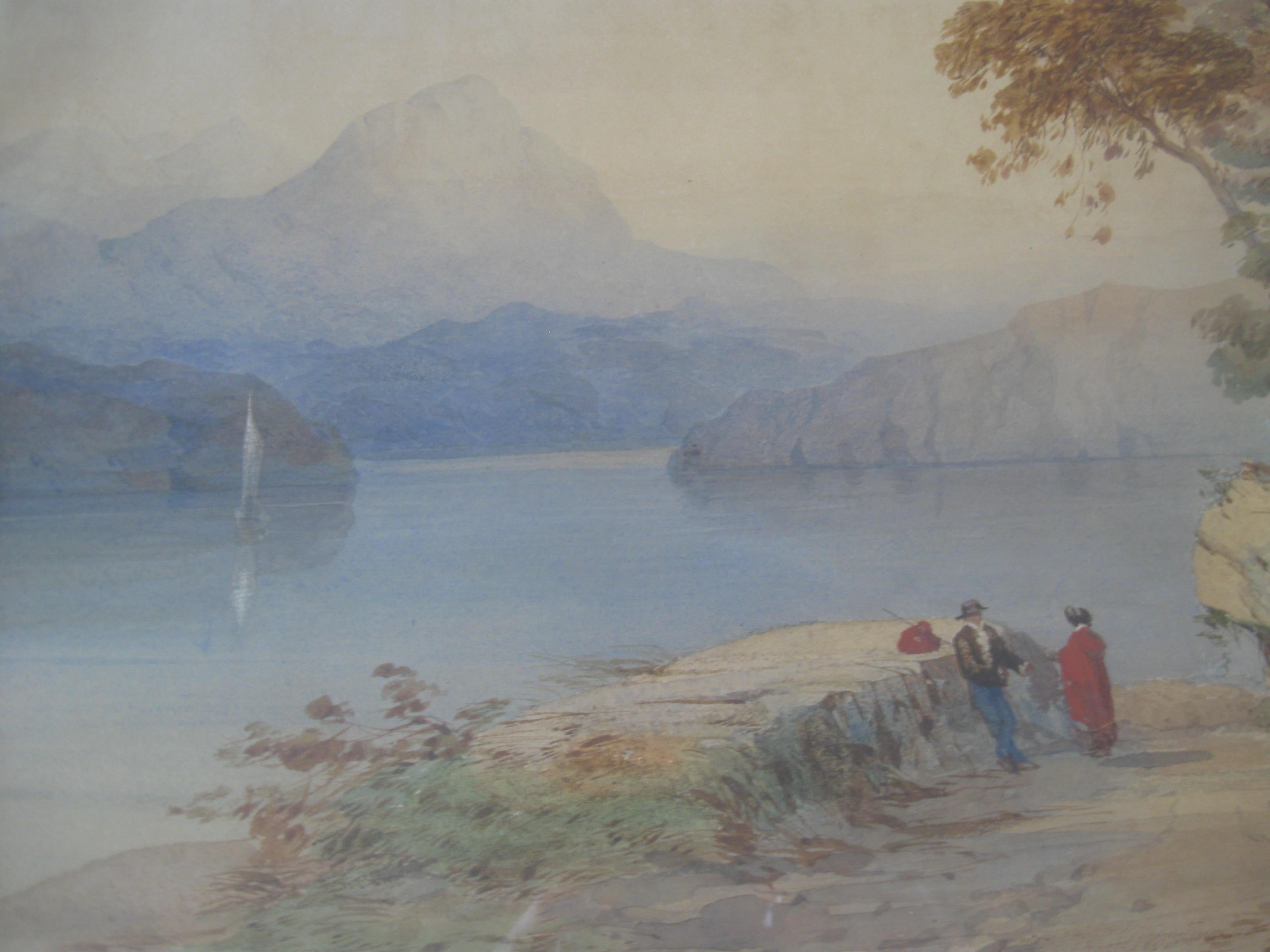 Thomas Miles Richardson (Snr),  (1784-1848). 'Swiss Lake with the Matterhorn' . For Sale 3