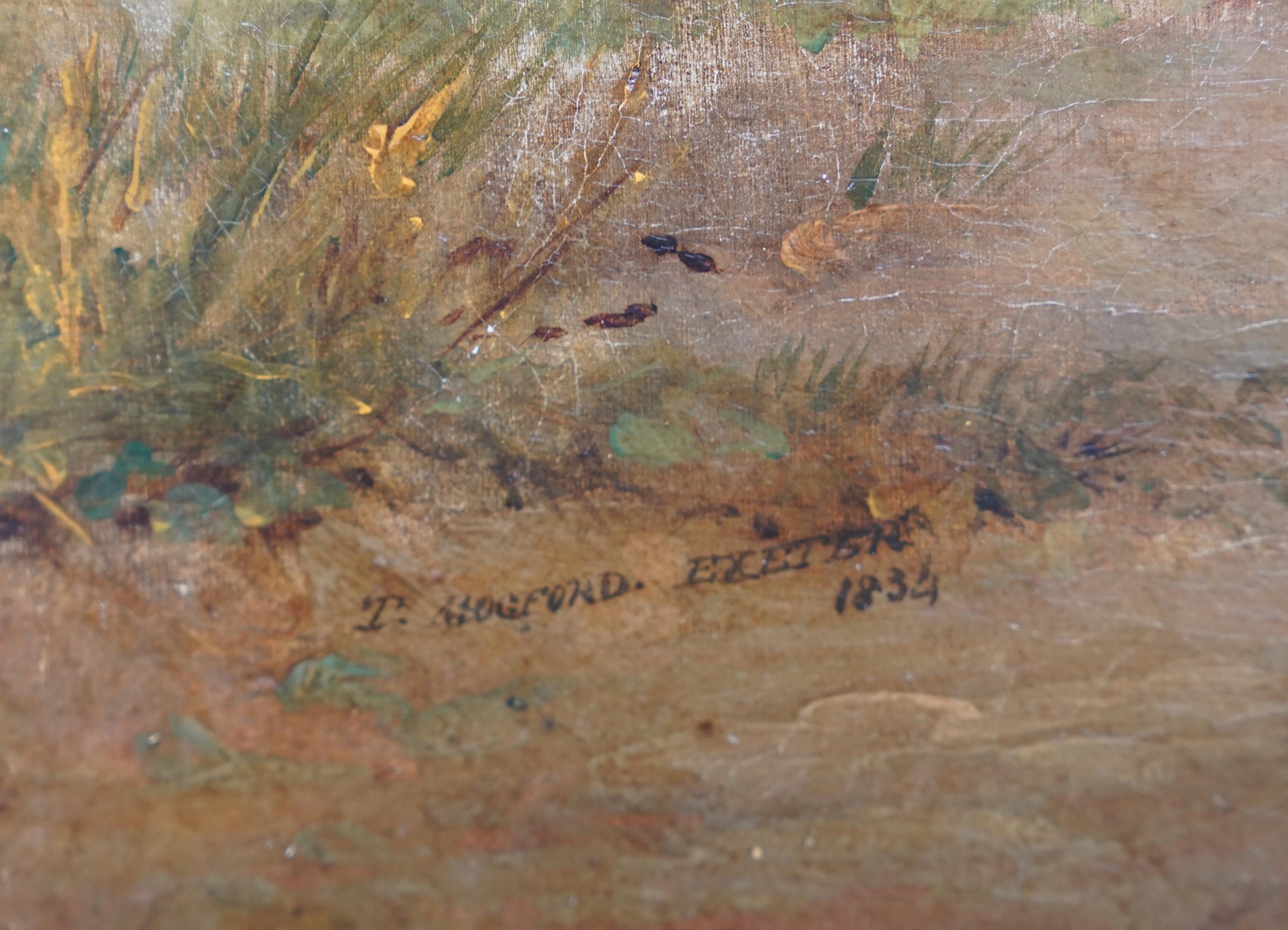 Portrait d'un cheval de chasseur dans un paysage - Peinture à l'huile de maître ancien britannique en vente 4