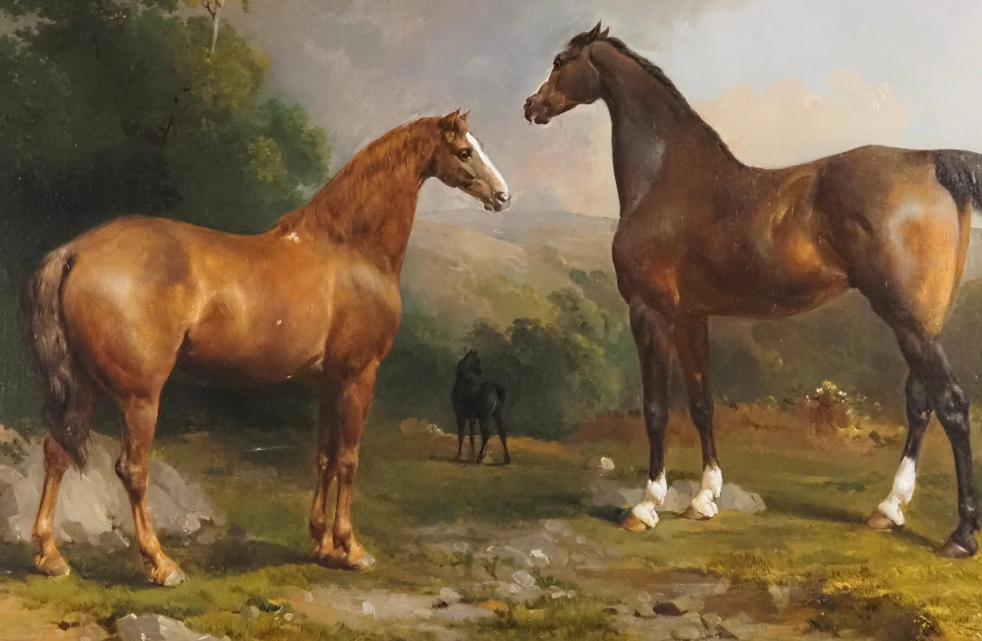 Three horses in a woodland landscape For Sale 2