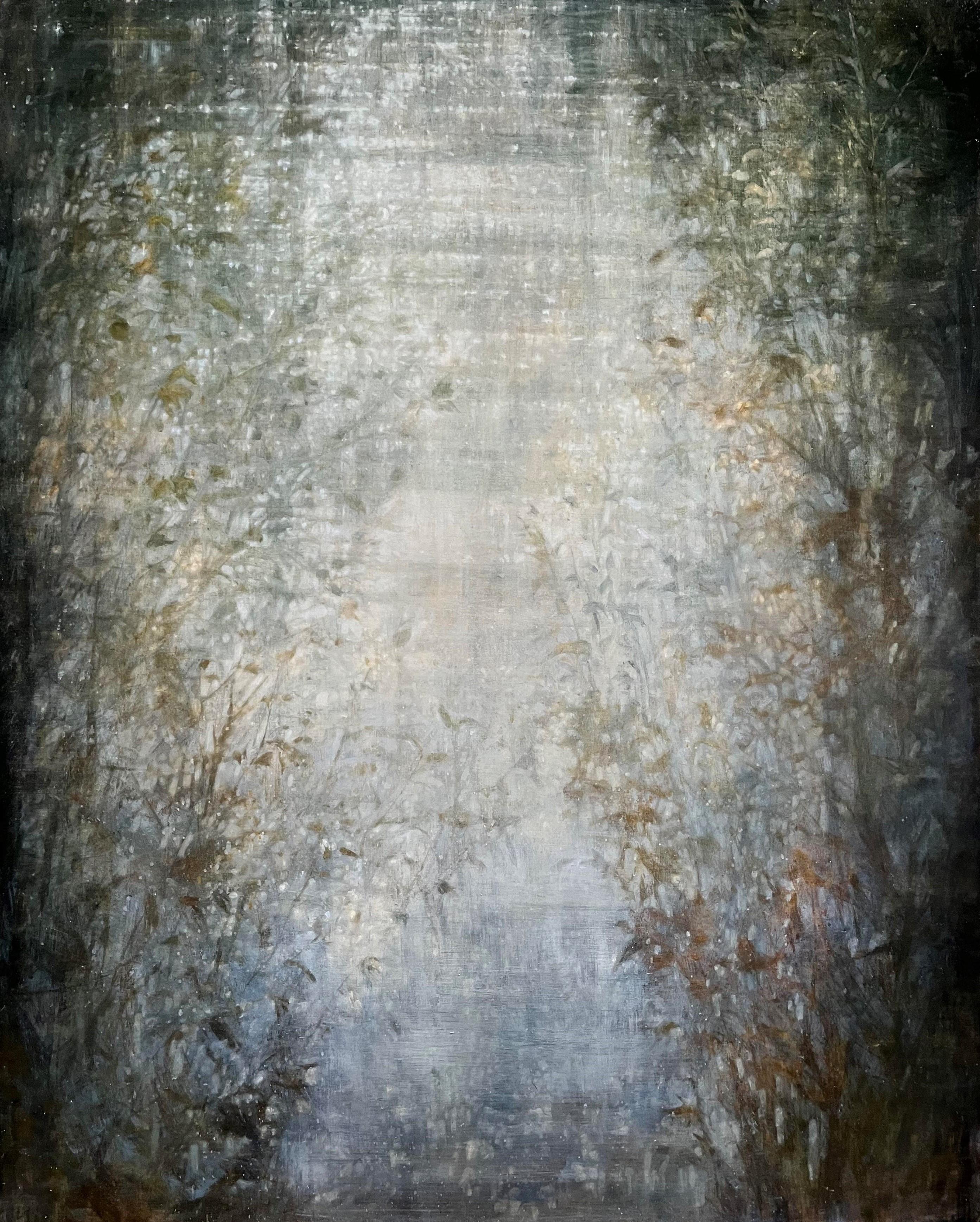 Thomas Monaghan Landscape Painting - 	 Light Between (silver)