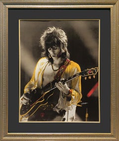 "Keith Richards at Madison Square Garden" Hand colored photograph