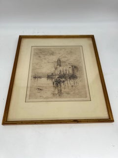 Thomas Moran "Castle of San Juan de Vlua, Vera Cruz" Etching C. 1884