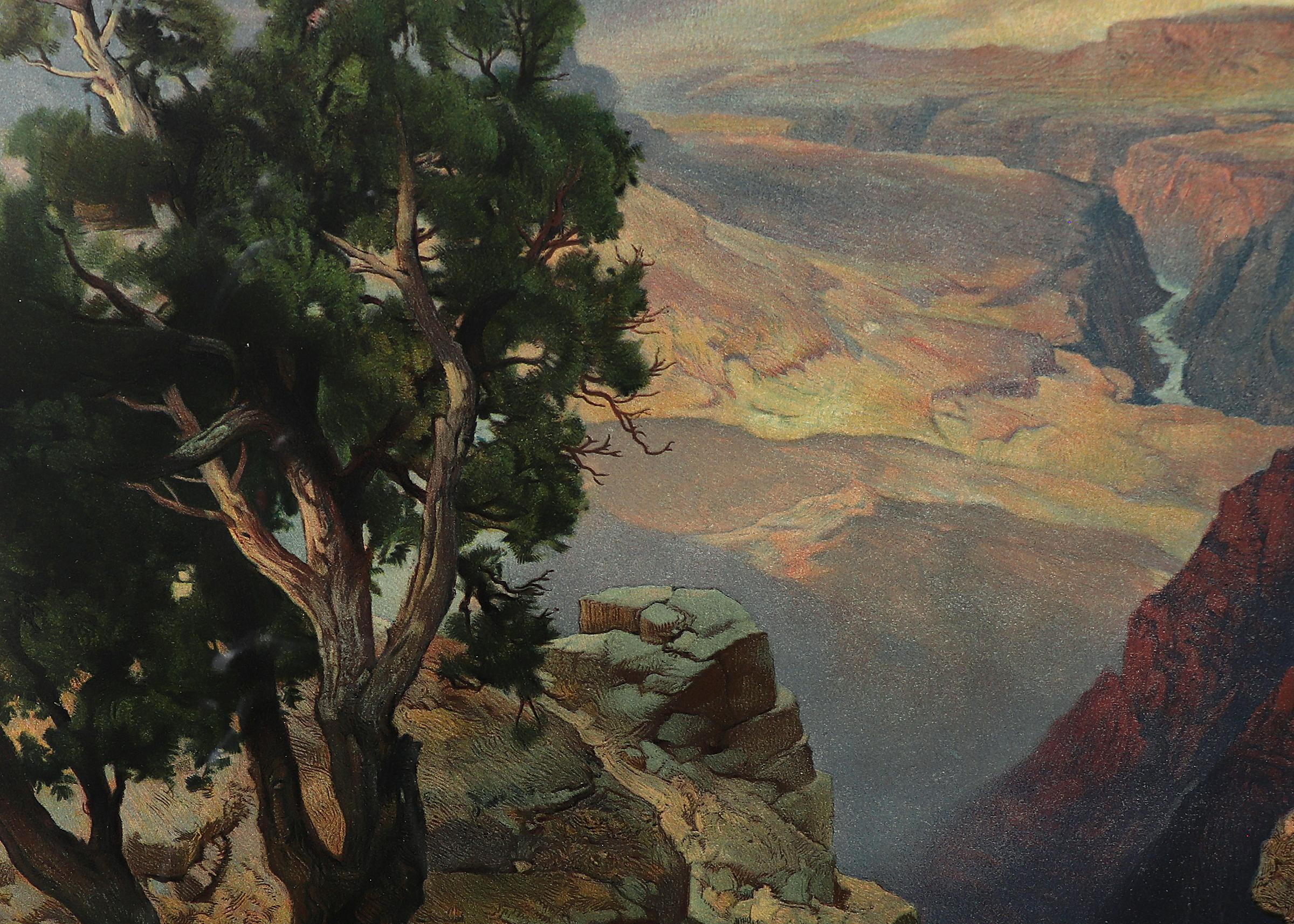 Grand Canyon of Arizona from Hermit Rim, Vintage 1912 Chromolithograph 1