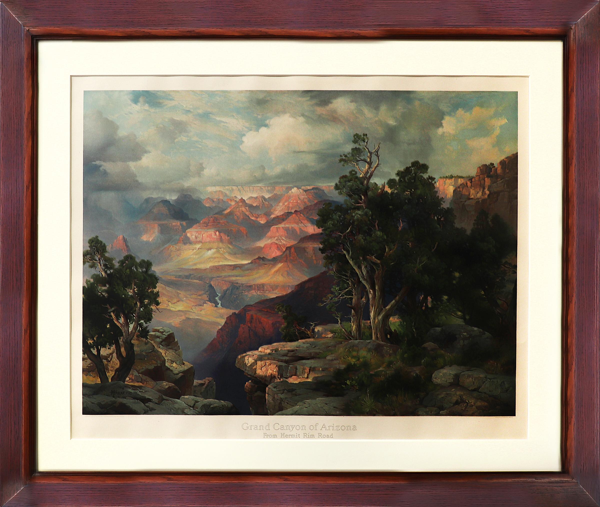 'Grand Canyon of Arizona from Hermit Rim' , Chromolithograph by Thomas Moran