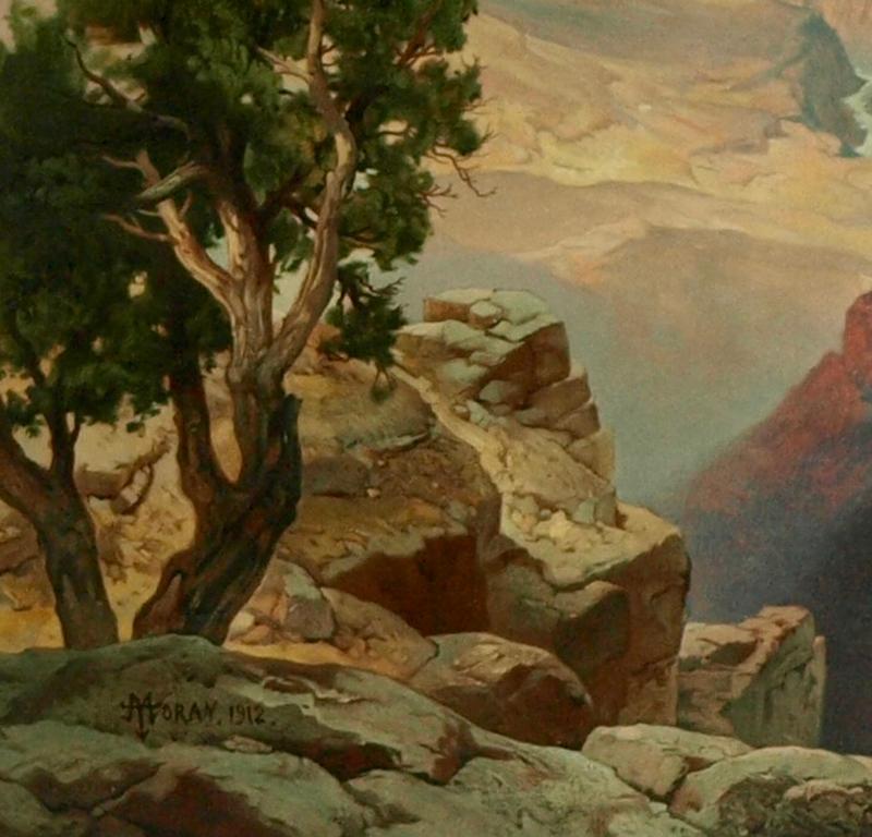 Grand Canyon von Arizona aus der Hermit Rim Road 1912 (Farb Chromolithograph) im Angebot 1