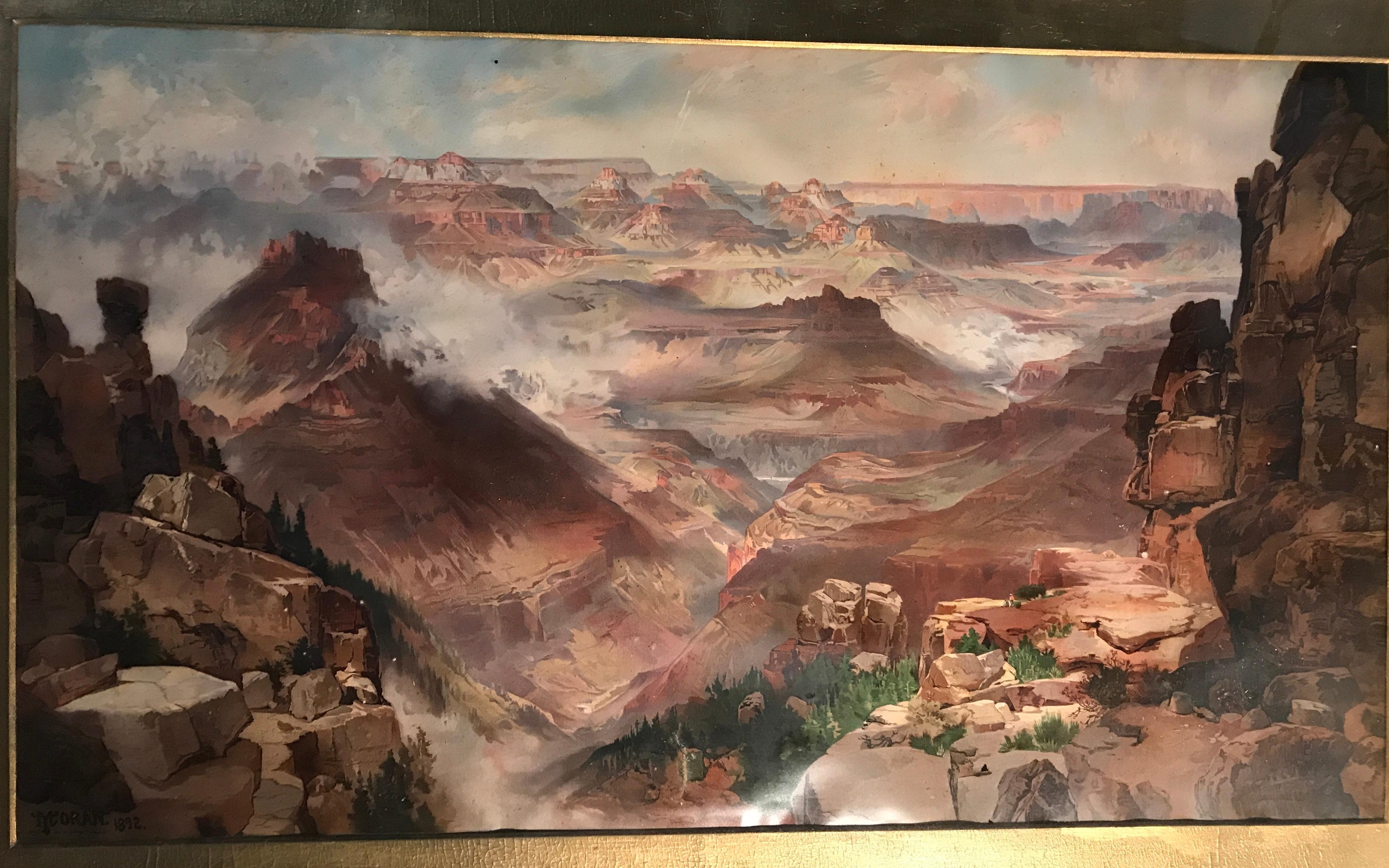 Thomas Moran Chromolithographie imprimée 1893  du Grand Canyon en vente 1
