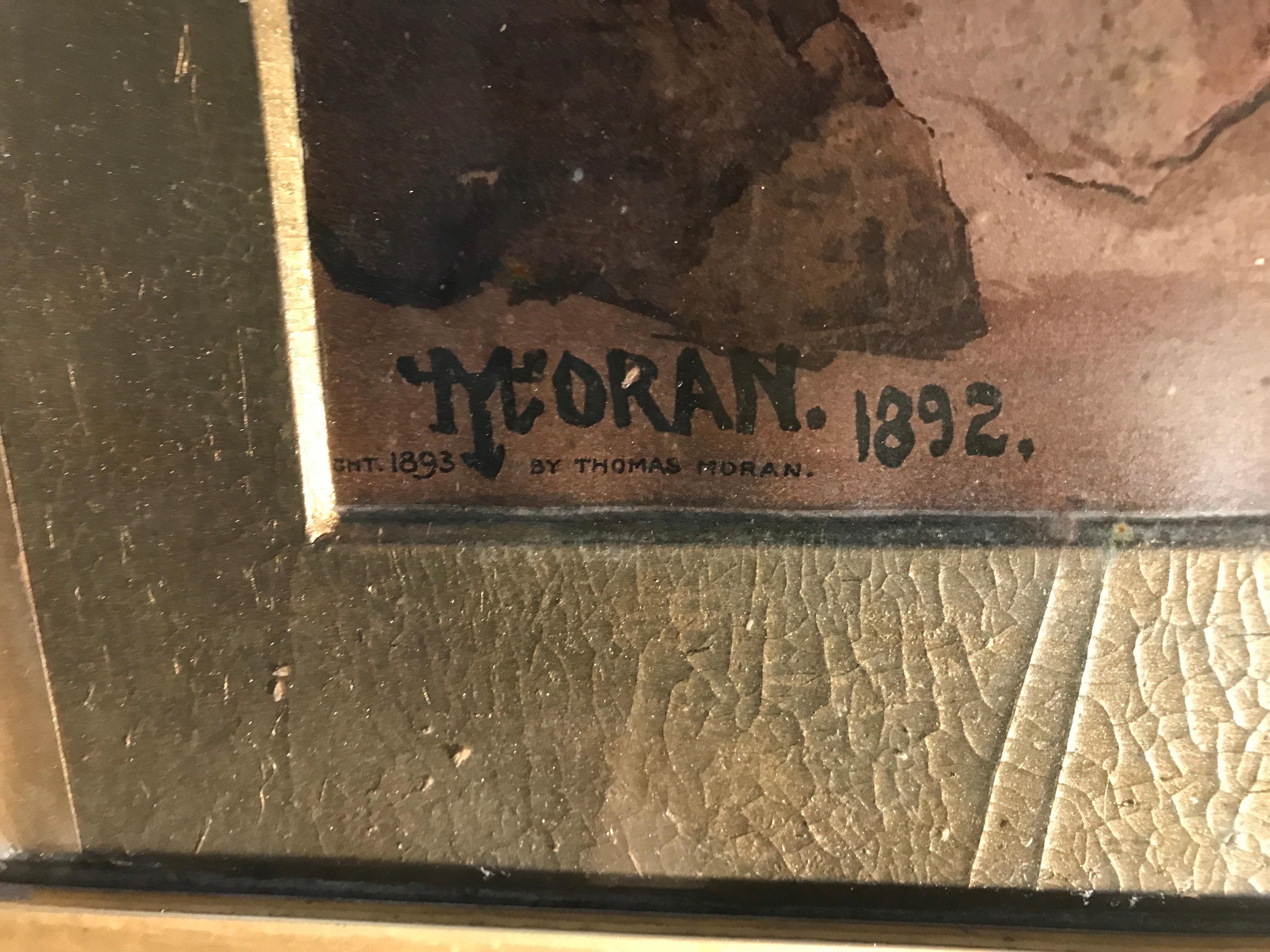 Thomas Moran Chromolithographie imprimée 1893  du Grand Canyon en vente 4
