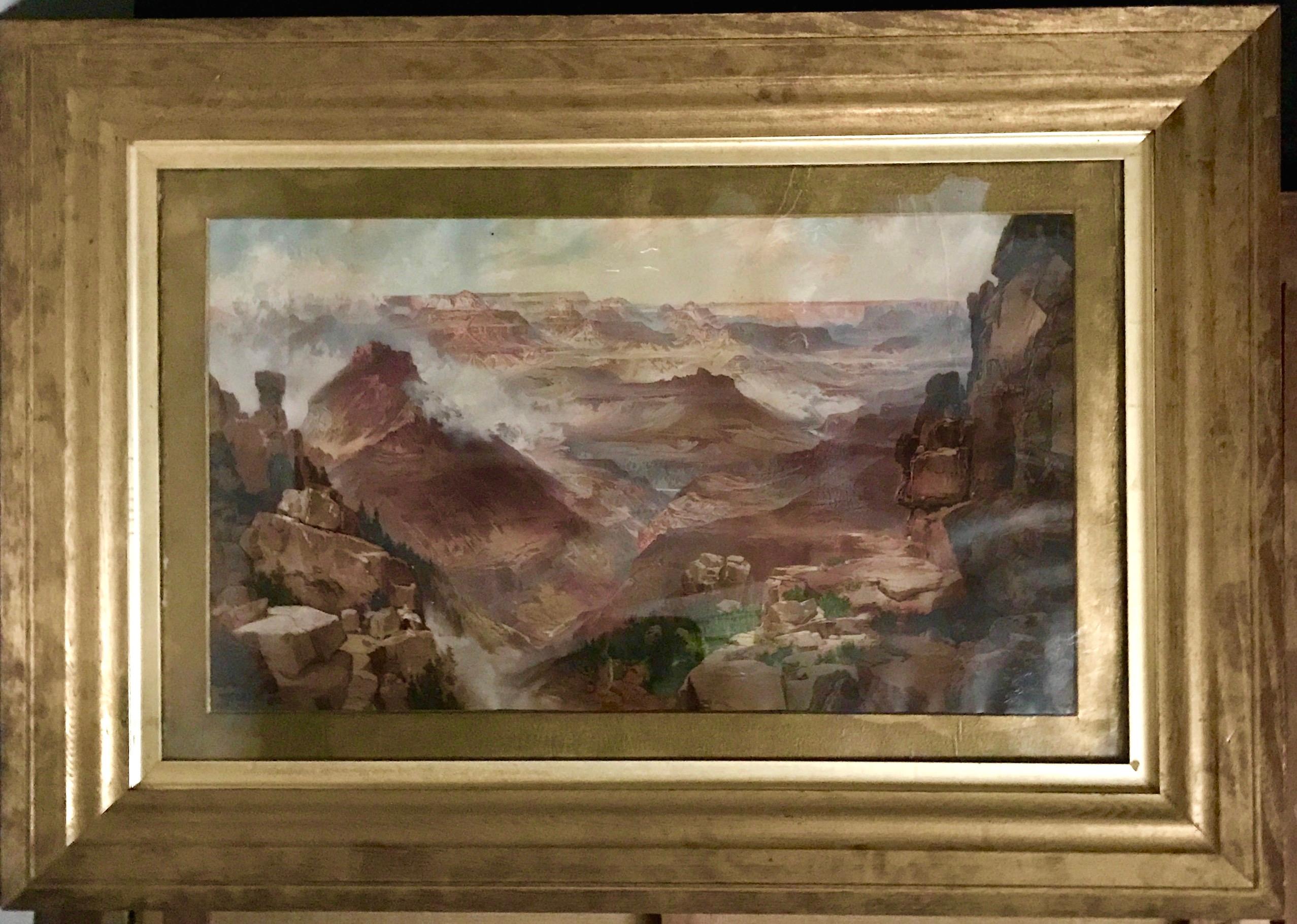 Thomas Moran Chromolithograph Print 1893  of the Grand Canyon 3