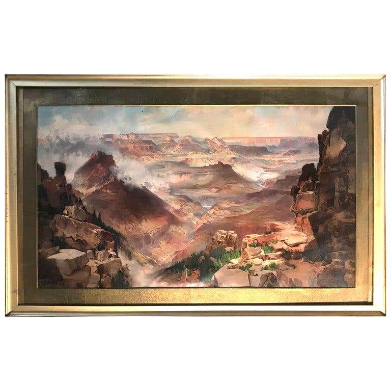 Thomas Moran Chromolithograph Print 1893 of the Grand Canyon