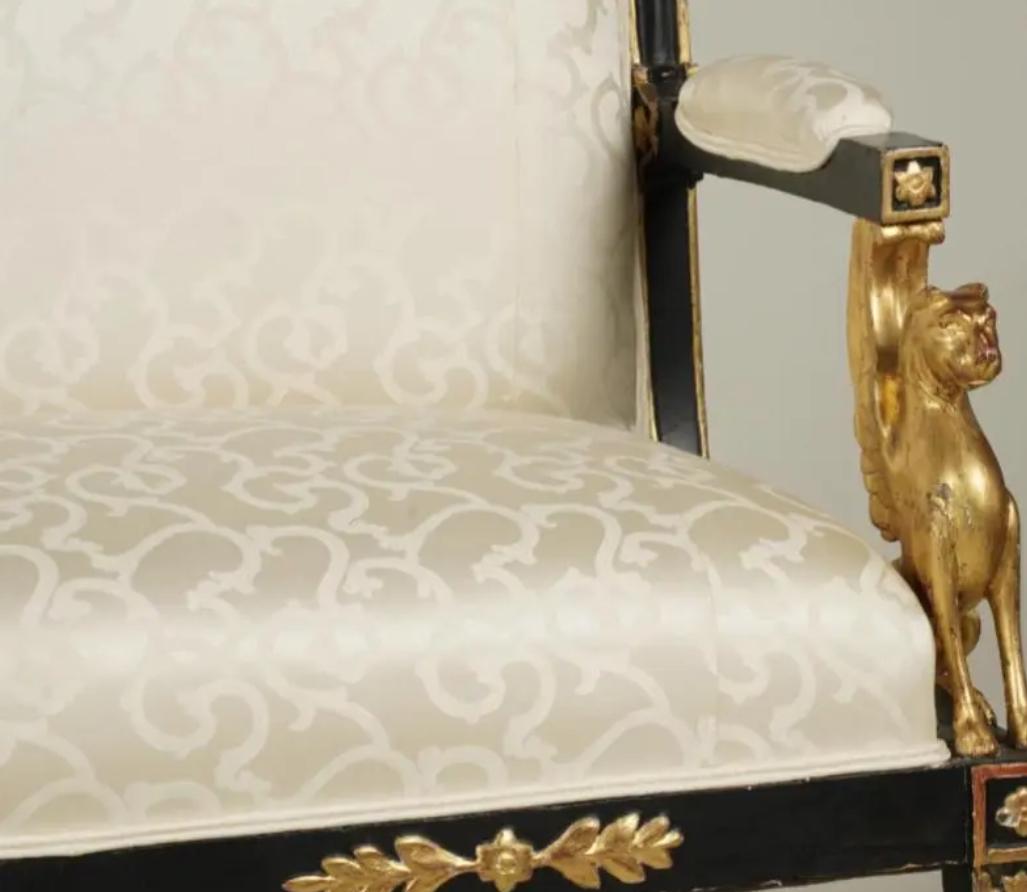 Neoegizio Thomas Thomas Morgan - Divano Canapé in legno dorato di epoca egiziana - Divano Settee in vendita