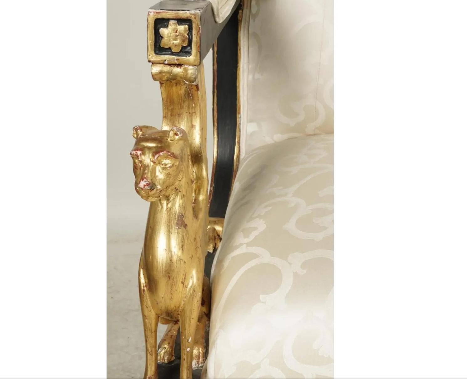 Americano Thomas Thomas Morgan - Divano Canapé in legno dorato di epoca egiziana - Divano Settee in vendita