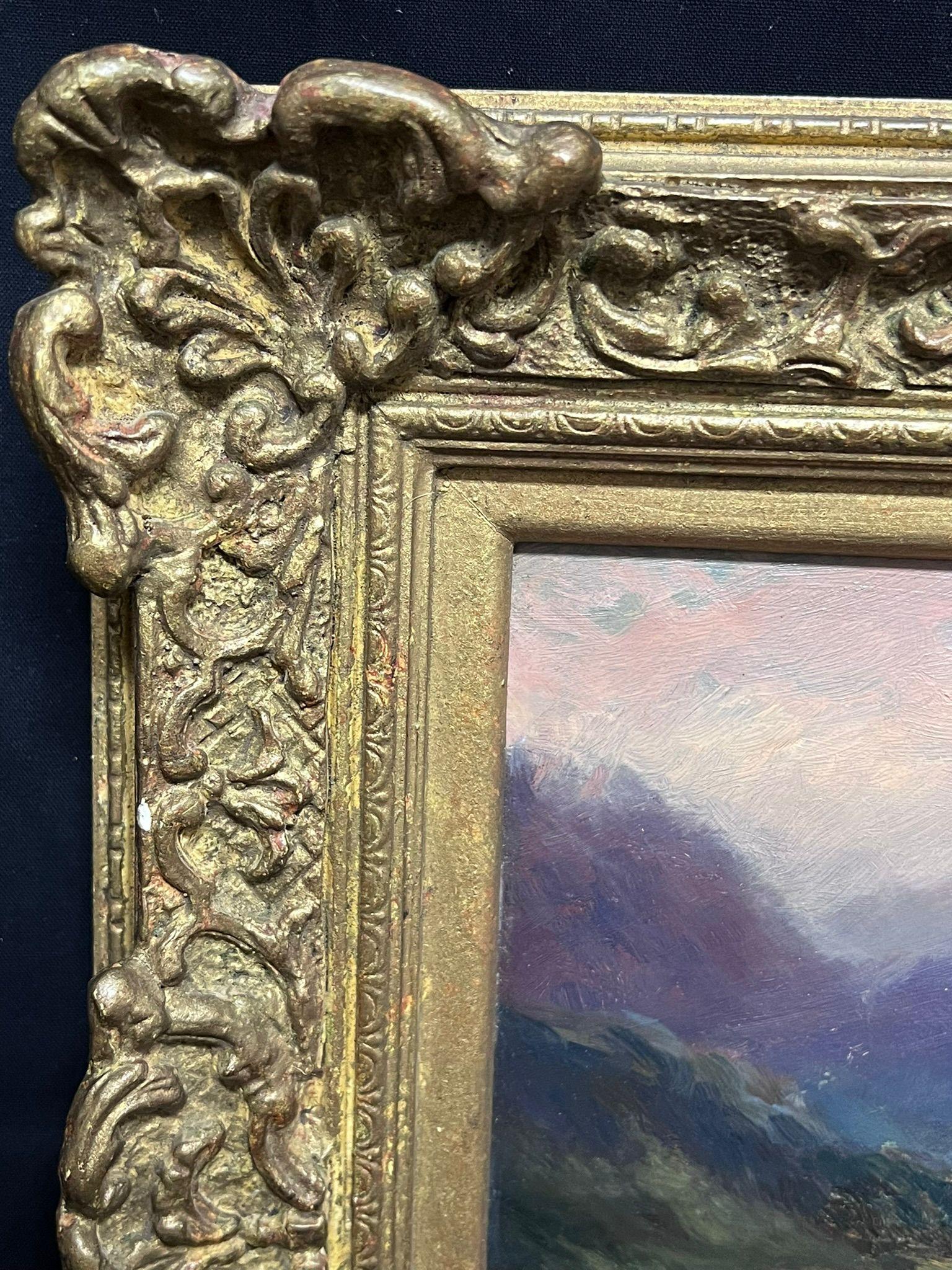 Peinture à l'huile victorienne Paysage de montagne gallois avec ruisseau et pêche de personnage en vente 1
