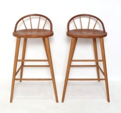 Thomas Moser Bowback Bar Stools Barstools Danish Modern Style Counter