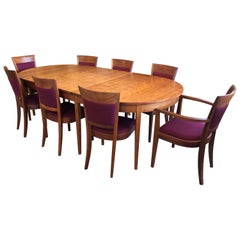 Thomas Moser Dining Table and Eight Harpswell Dining Chairs
