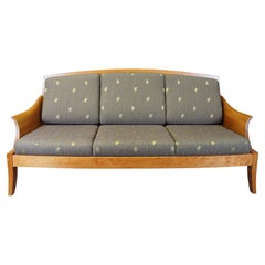 Thomas Moser Scandinavian Modern Cherry Three Place 3 Seat Wing Sofa Couch 78"