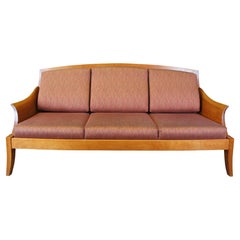 Thomas Moser Scandinavian Modern Cherry Three Place 3 Seat Wing Sofa Couch 78"