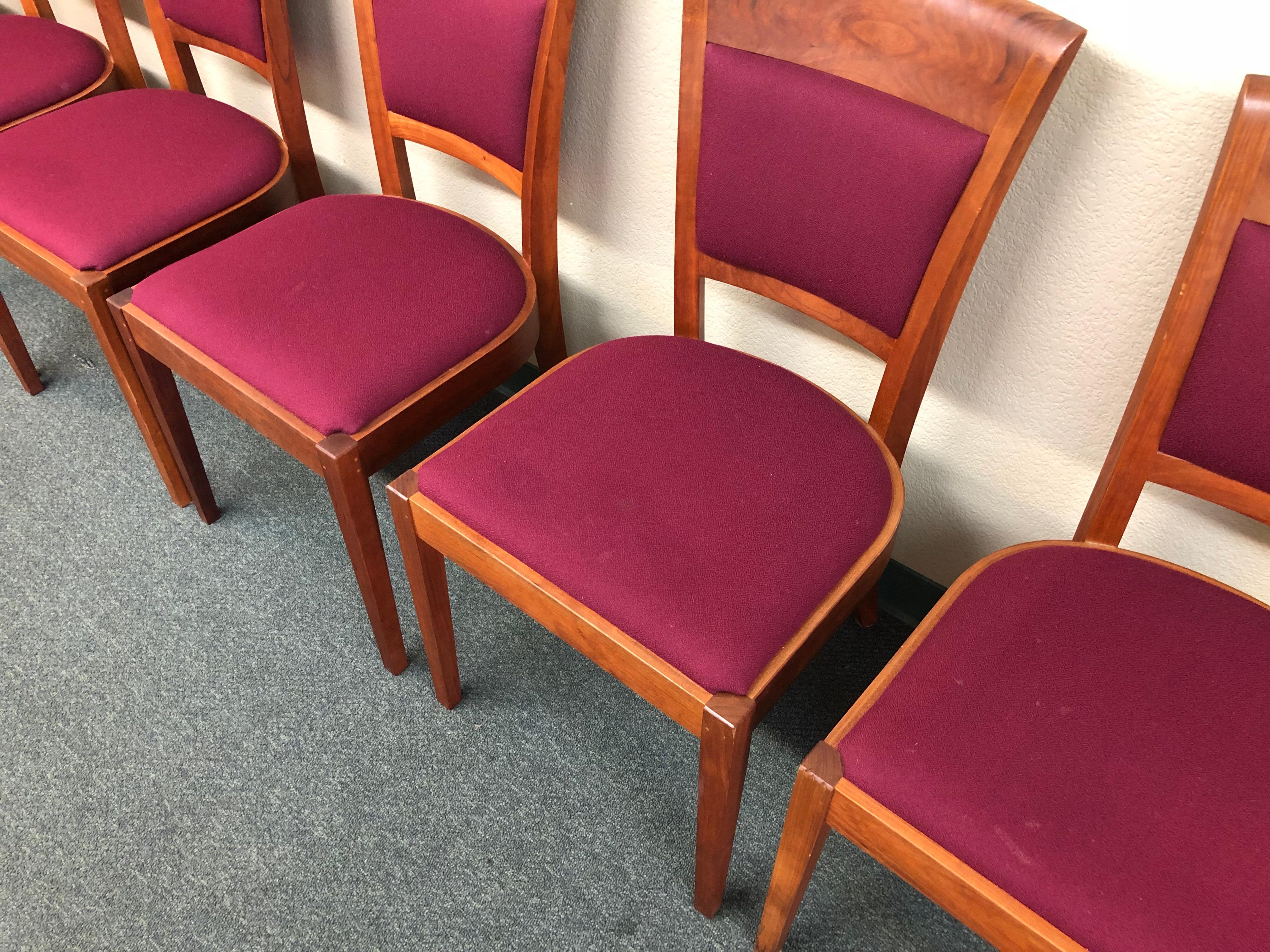 Fabric Thomas Moser Set of Eight Harpswell Chairs For Sale
