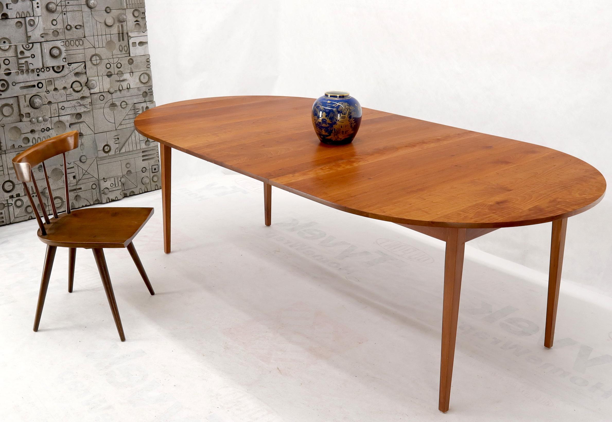 Thomas Moser Signed Oval Solid Cherry Dining Table with One Leaf 2