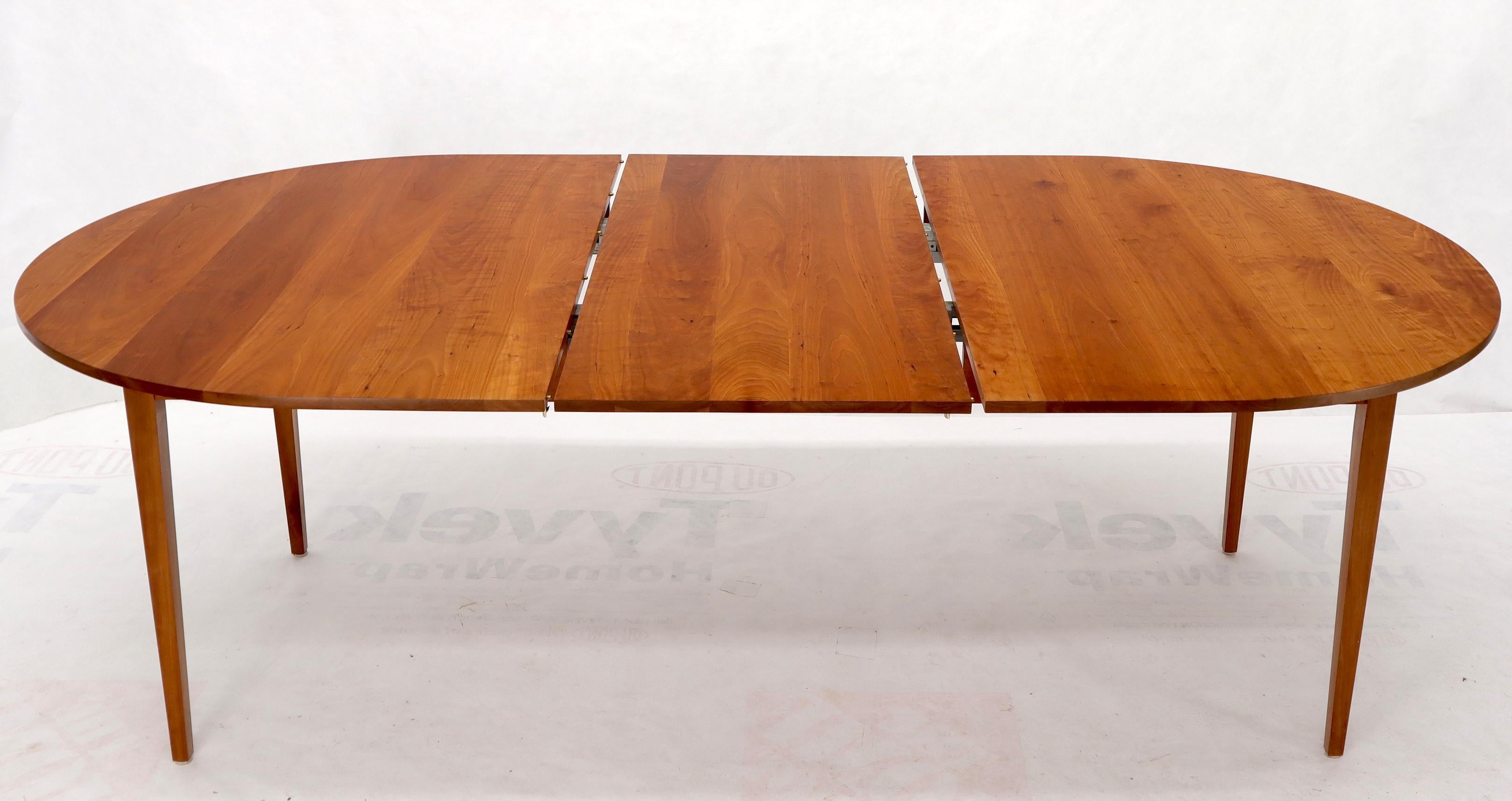 American Thomas Moser Signed Oval Solid Cherry Dining Table with One Leaf