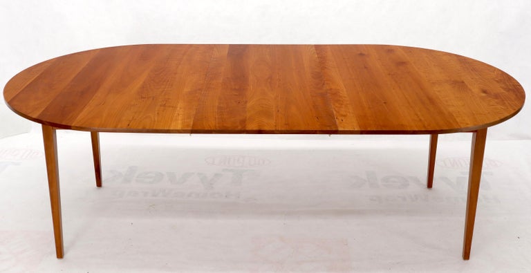 Thomas Moser Signed Oval Solid Cherry Dining Table with One Leaf at 1stDibs