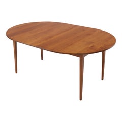 Thomas Moser Signed Oval Solid Cherry Dining Table with One Leaf