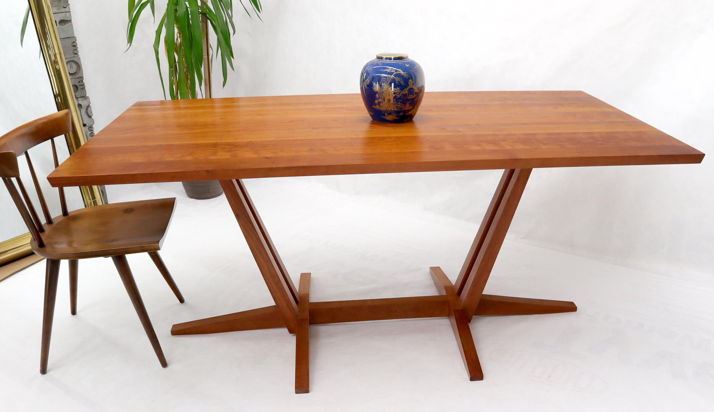 Thomas Moser Trestle Base Studio Made Thick Solid Cherry Top Dining Table 2