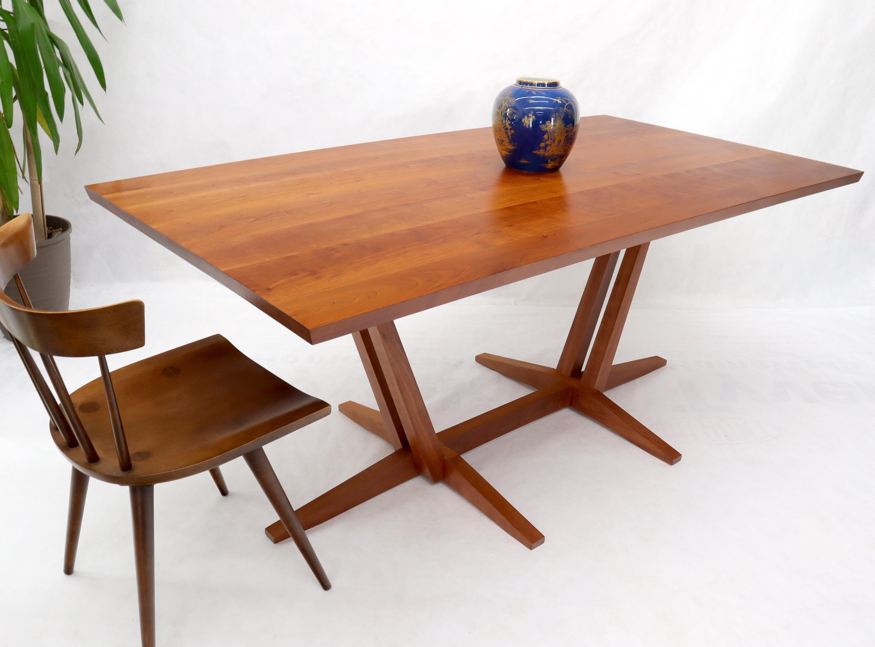 Mid-Century Modern decor Thomas Moser signed and dated 2010 solid cherry dining table. Good Nakashima decor match.