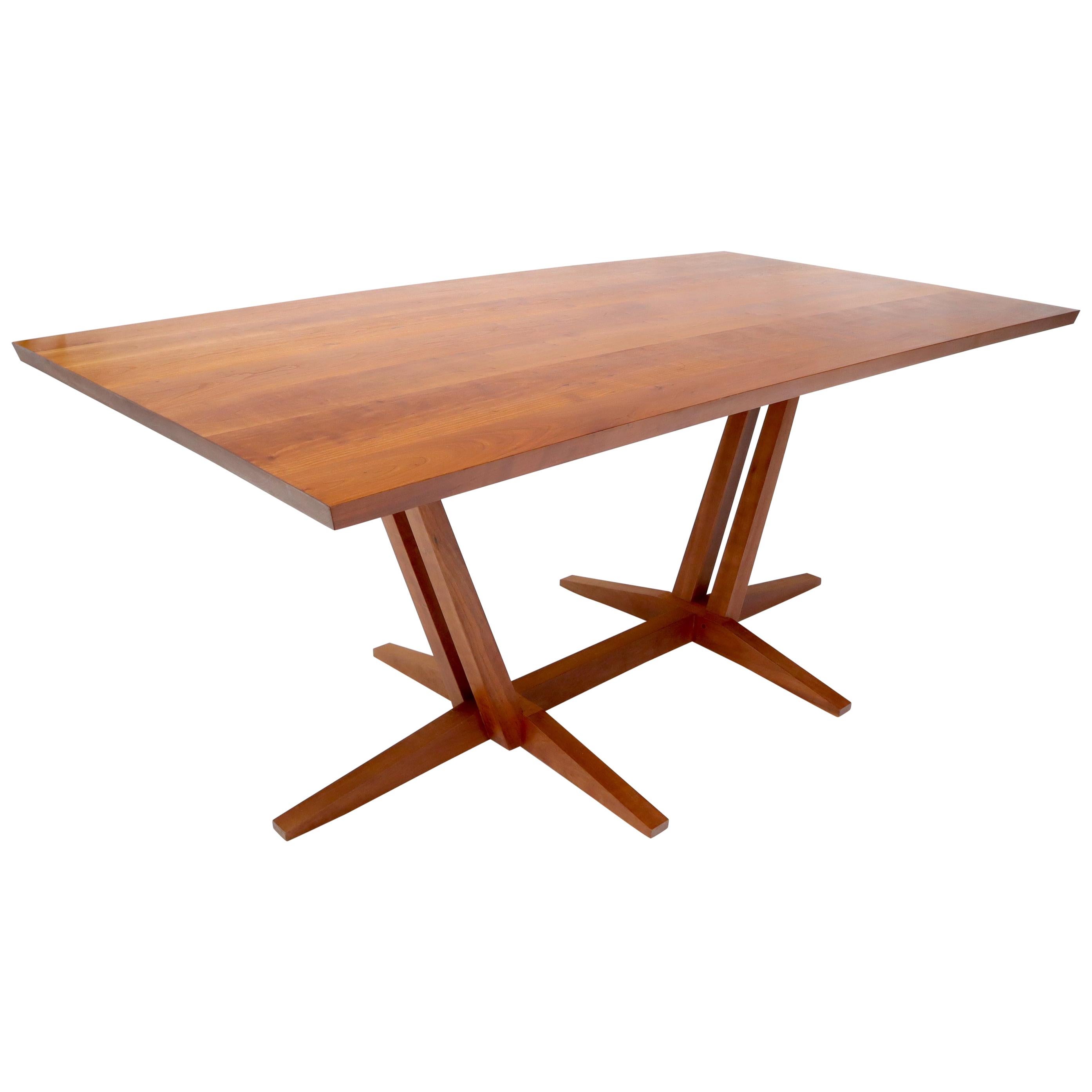 Thomas Moser Trestle Base Studio Made Thick Solid Cherry Top Dining Table