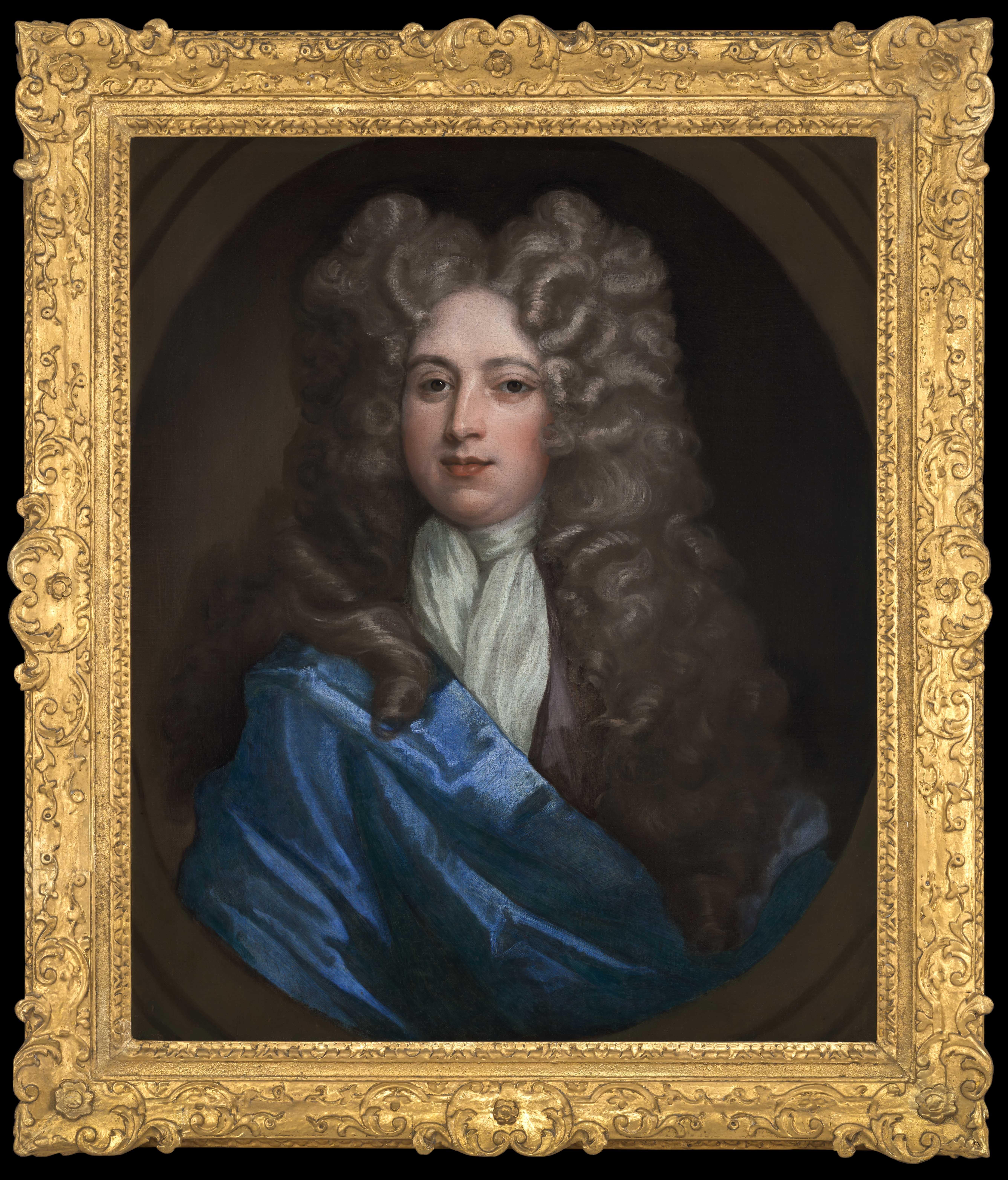 Portrait of a Gentleman with Periwig and Blue Cloak c.1695-1710
Attributed to Thomas Murray (1663–1734)

This accomplished oil-on-canvas portrait, presented by Titan Fine Art, was almost certainly commissioned to assert social identity,