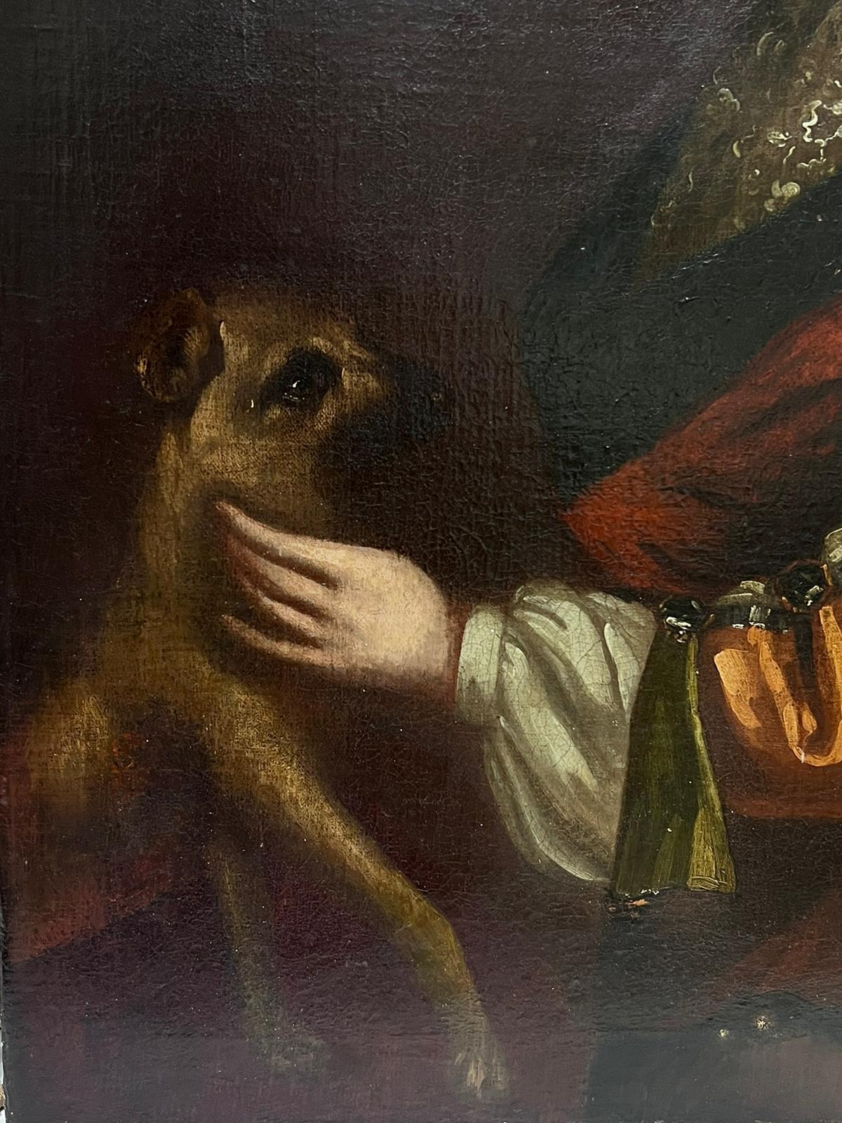 Raffinato ritratto di bambino aristocratico del 1700 con cane, dipinto a olio di grandi dimensioni - Painting Antichi maestri di Thomas Murray