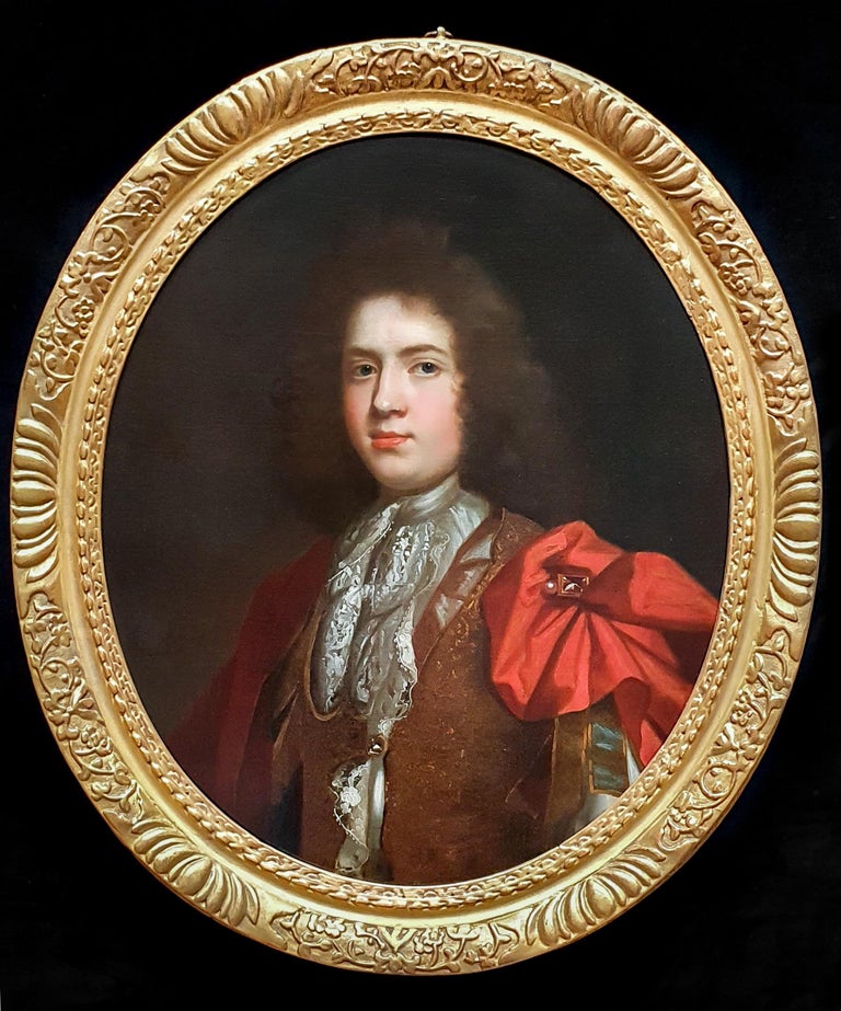 Thomas Murray Portrait Painting - Portrait of a Gentleman, Signed, Fine Carve Gilded Frame, Antique oil painting