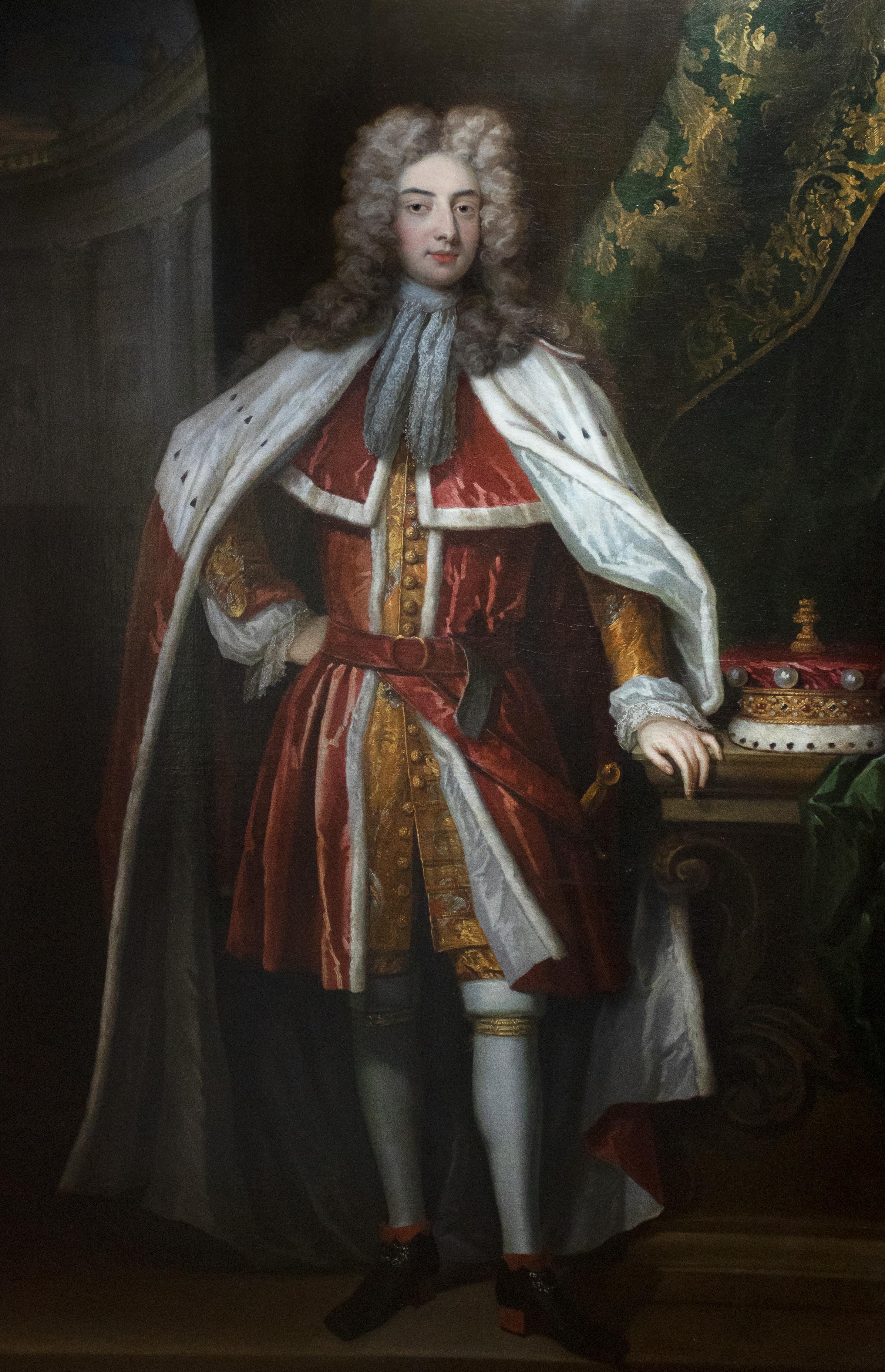 Portrait d'Edward, baron de Dudley & Ward, 17ème siècle - Noir Portrait Painting par Thomas Murray