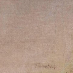 'Dawn, Fishermen on Hermosa Beach' Los Angeles, Early California Modernist Oil