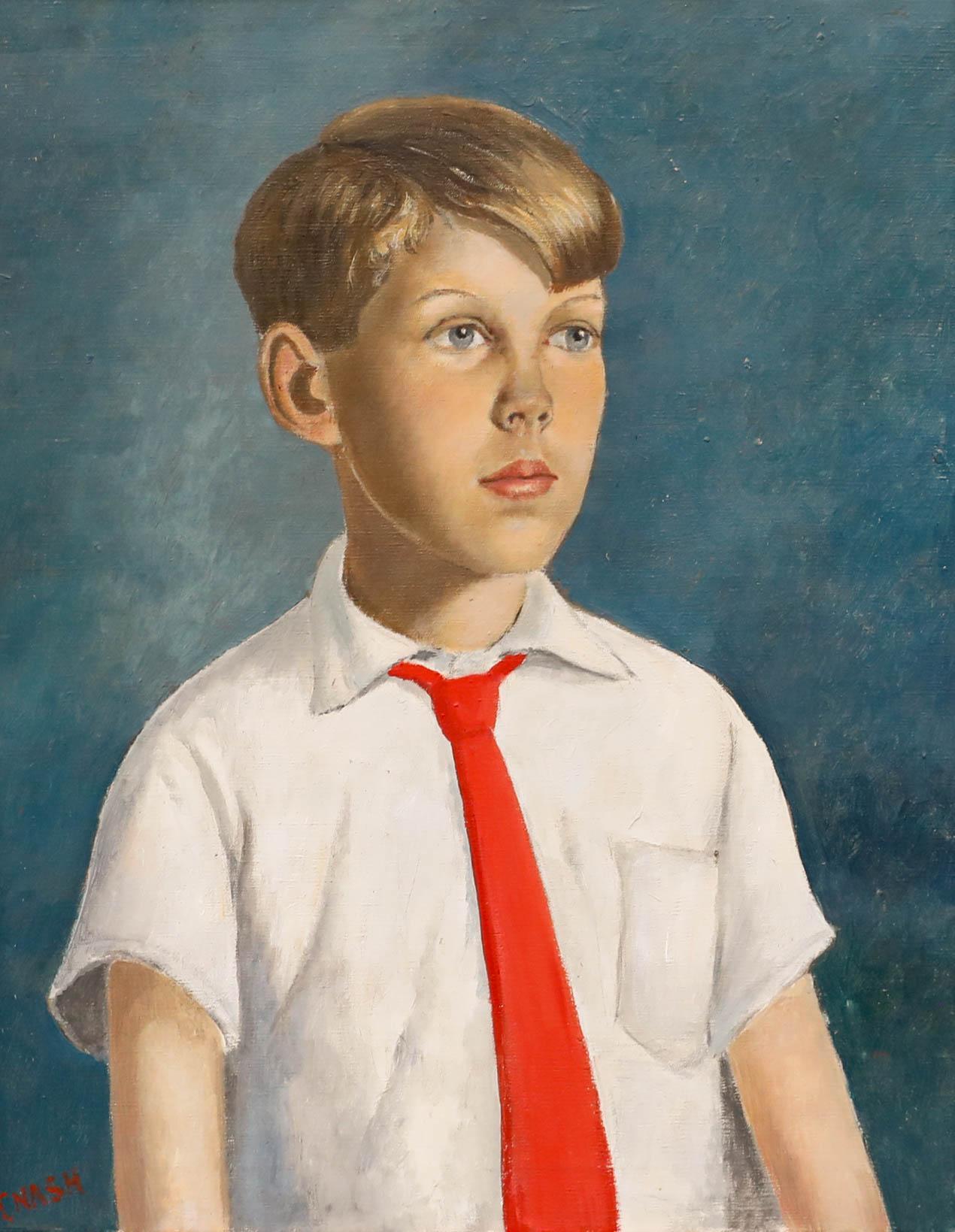 Thomas Saunders Nash (1891-1968) - Gerahmtes Öl, Porträt des Sohnes des Künstlers – Painting von Thomas Nash