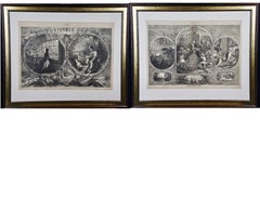 Antique A Pair of Civil War Christmas Thomas Nast Harper's Weekly Woodcut Engravings 