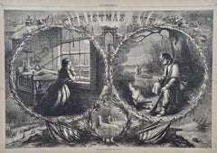 Ciivil War "Christmas Eve" 1862, Thomas Nast Harper's Weekly Woodcut Engraving