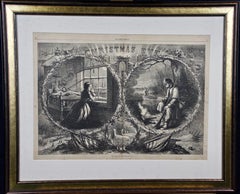 Ciivil War "Christmas Eve" 1862, Thomas Nast Harper's Weekly Woodcut Engraving 