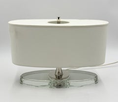 Lampe de bureau « Casper » en verre cristal et nickel de Thomas O’Brien pour Visual Comfort